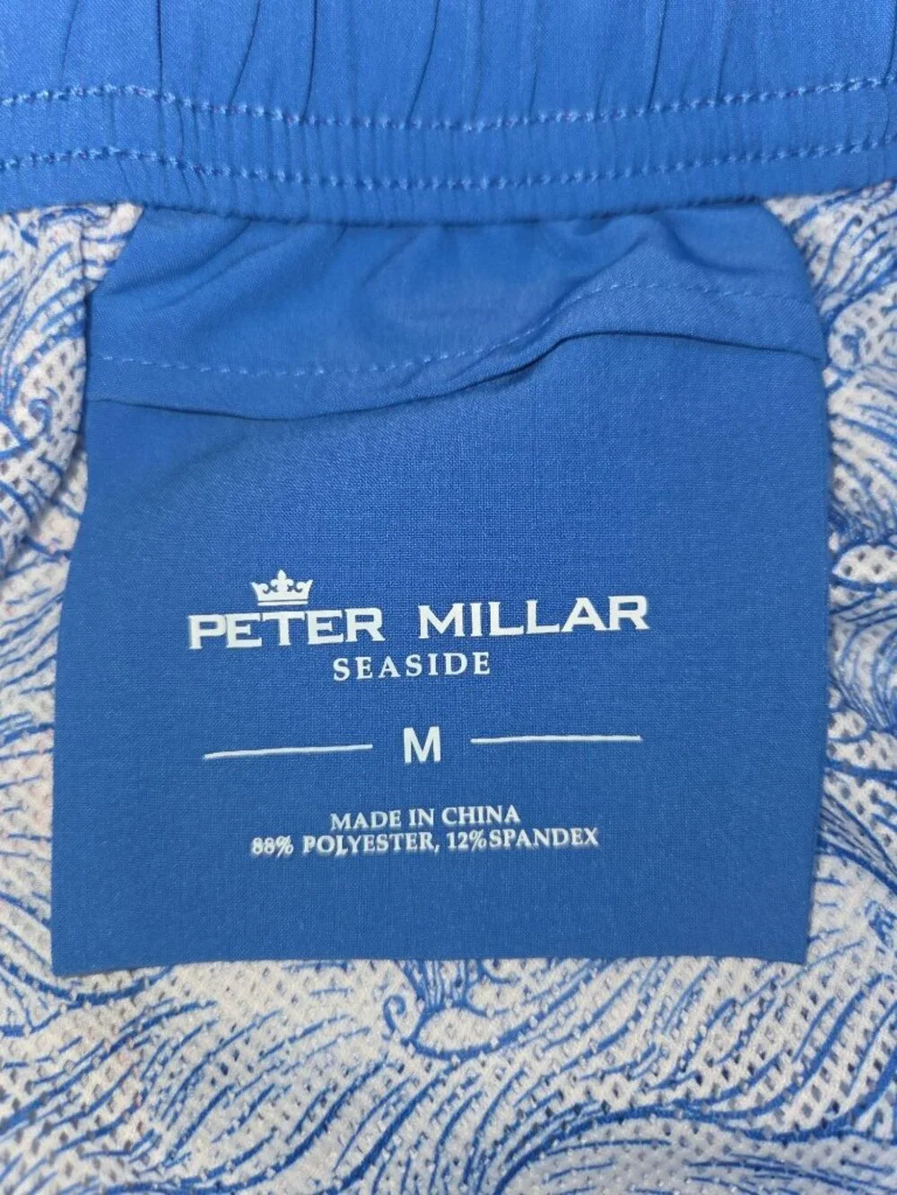 Peter Millar Seaside Mens Swim Trunks Medium Pink & Blue Orca Print